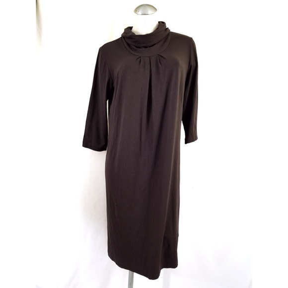 J. Jill Dresses & Skirts - 3/$25 J.Jill Size M Brown Cowlneck Dress Midi